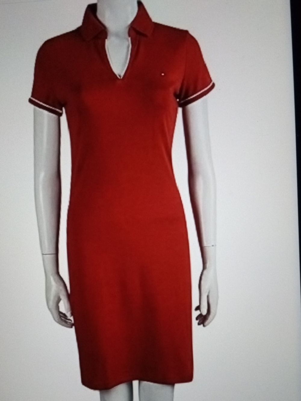 Tommy Hilfiger Red Sheath Polo Mini Dress *Minor Flaw. See Photos